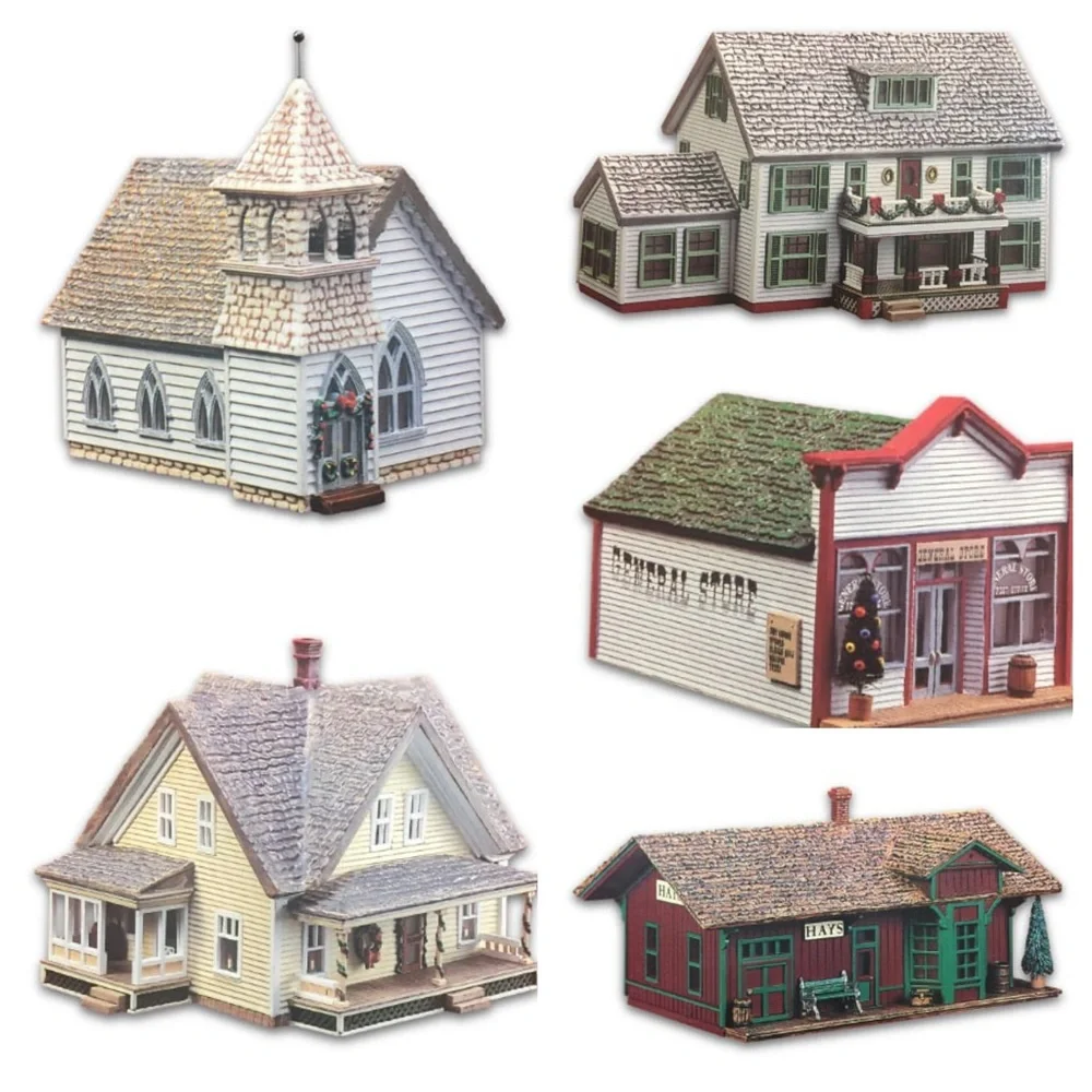 Hallmark Sarah Plain and Tall 5-Pc Christmas Village Set w/ Boxes Rustic Charm